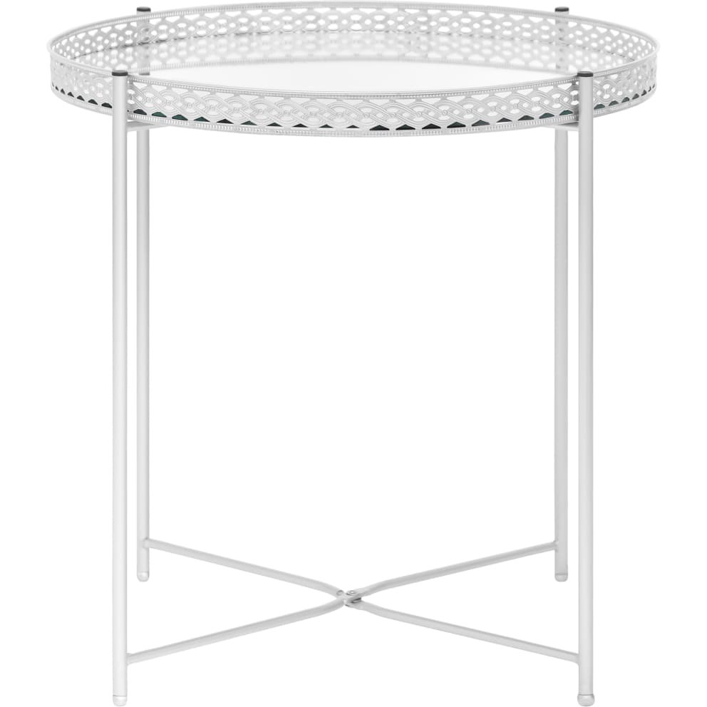 Vidaxl Side Table Silver 15.7"&quotX15.7"&quotX16.1"" Glass