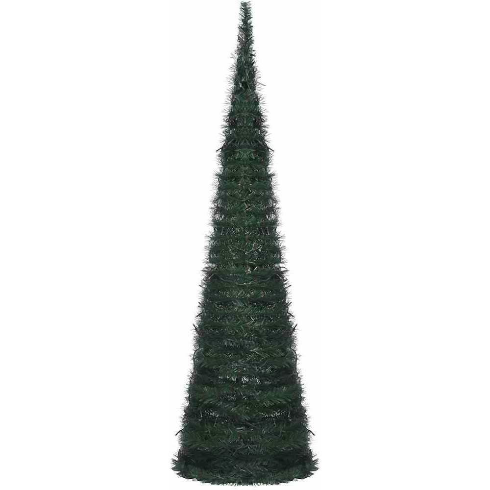 Vidaxl Pop-Up String Artificial Christmas Tree With Led Green 5 Ft