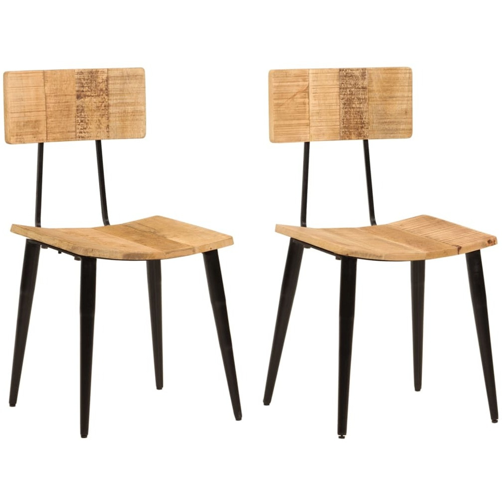 Vidaxl Dining Chairs 2 Pcs 17.3"&quotX15.7"&quotX31.5"" Solid Wood Mango