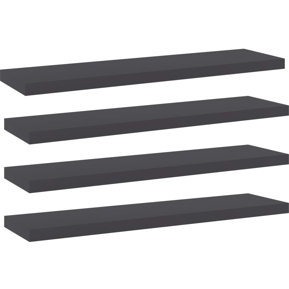 Vidaxl Bookshelf Boards 4 Pcs Gray 15.7"&quotX3.9"&quotX0.6"" Engineered Wood