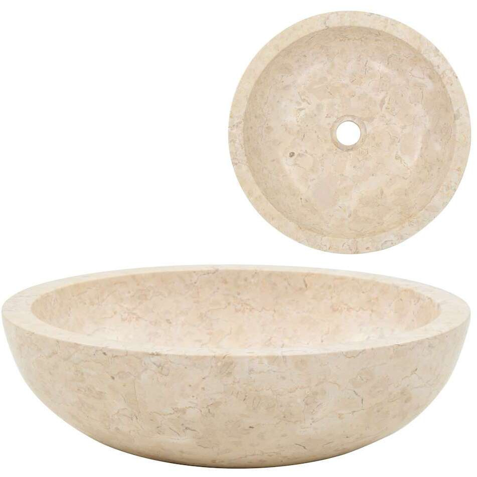 Vidaxl Sink 15.7"&quotX4.7"" Marble Cream