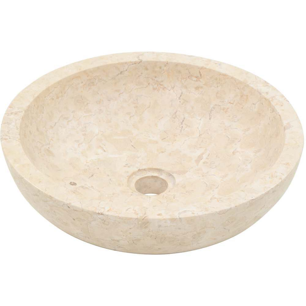 Vidaxl Sink 15.7"&quotX4.7"" Marble Cream