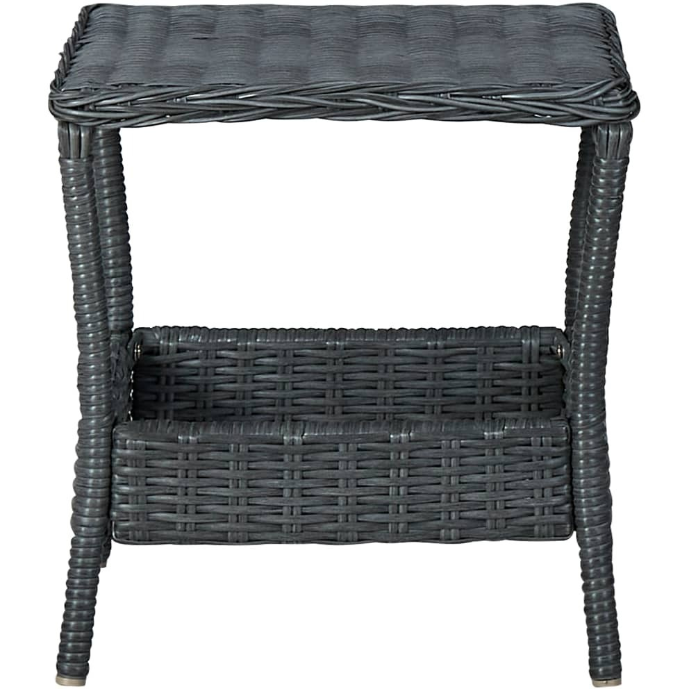 Vidaxl Patio Table Dark Gray 17.7"&quotX17.7"&quotX18.3"" Poly Rattan