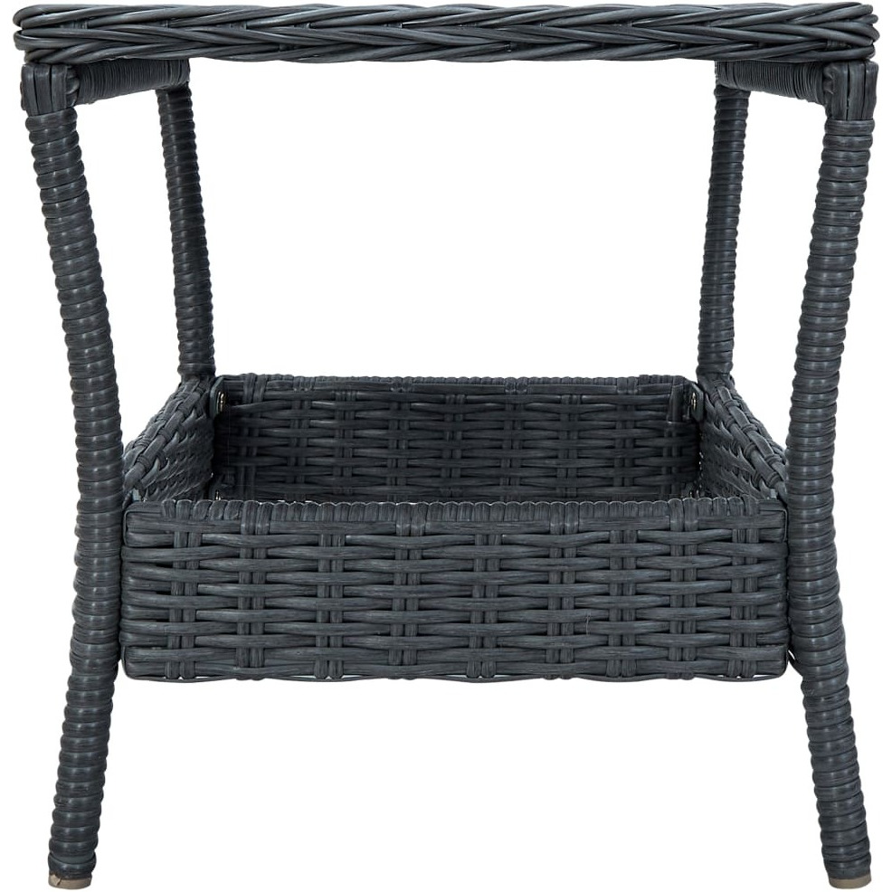 Vidaxl Patio Table Dark Gray 17.7"&quotX17.7"&quotX18.3"" Poly Rattan