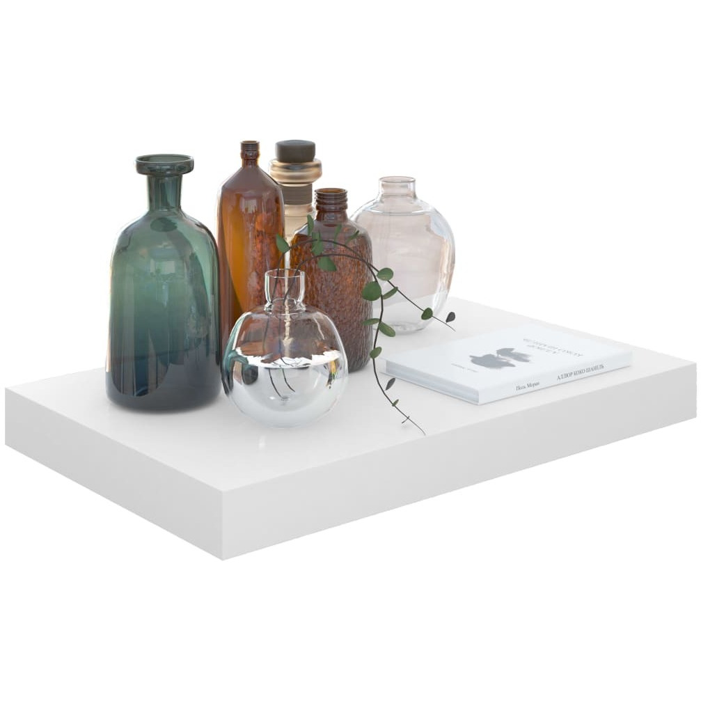 Vidaxl Floating Wall Shelf High Gloss White 15.7"&quotX9.1"&quotX1.5"" Mdf