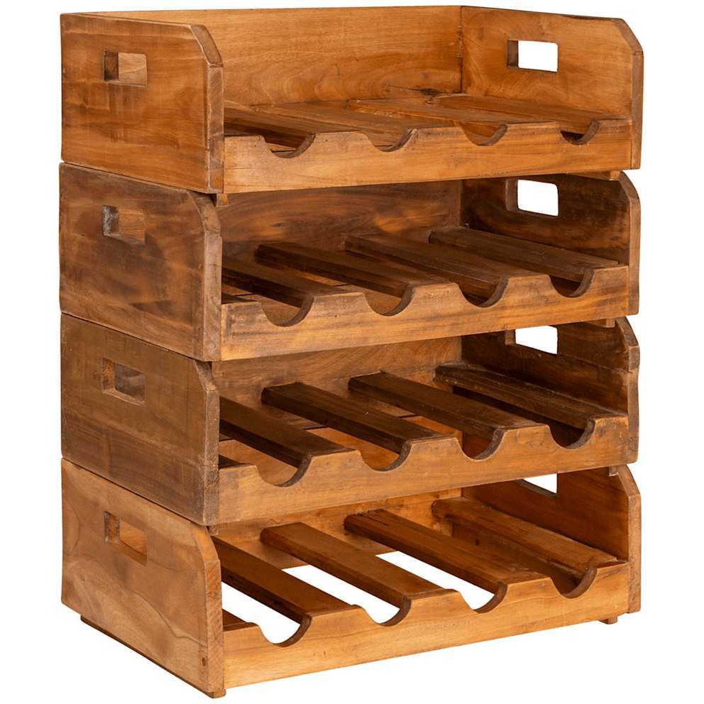 Vidaxl Wine Racks 4 Pcs For 16 Bottles Solid Reclaimed Wood