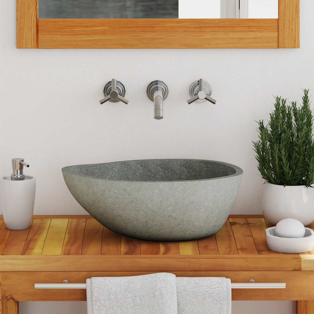 Vidaxl Basin River Stone Oval 14.6""-18.1""