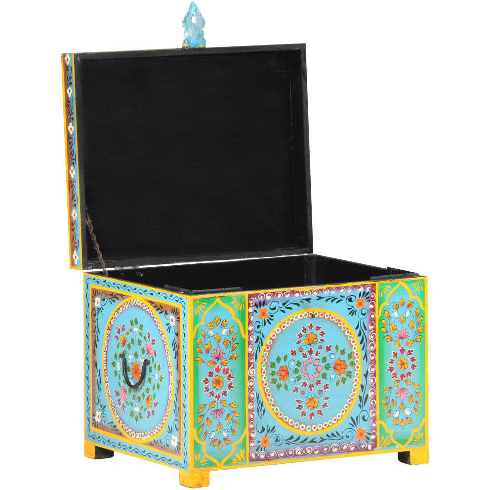 Vidaxl Hand Painted Storage Box X 19.7"&quotX15.7"&quotX15.7"" Solid Mango Wood