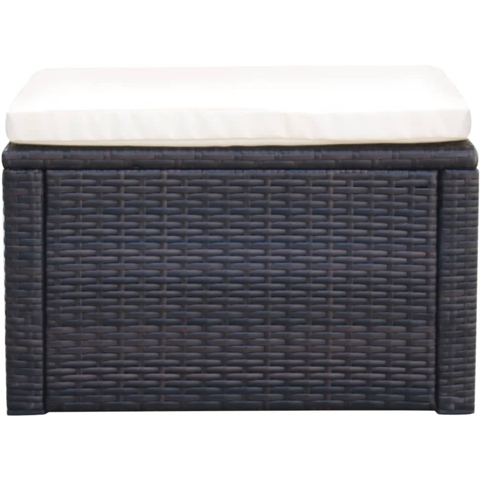 Vidaxl Footstool Ottoman Poly Rattan 21"&quotX21"&quotX11.8"" Brown