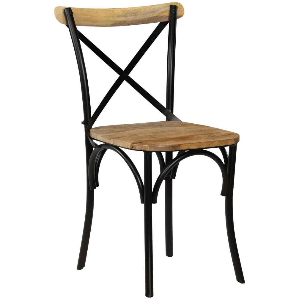 Vidaxl Cross Chairs 2 Pcs Black Solid Mango Wood
