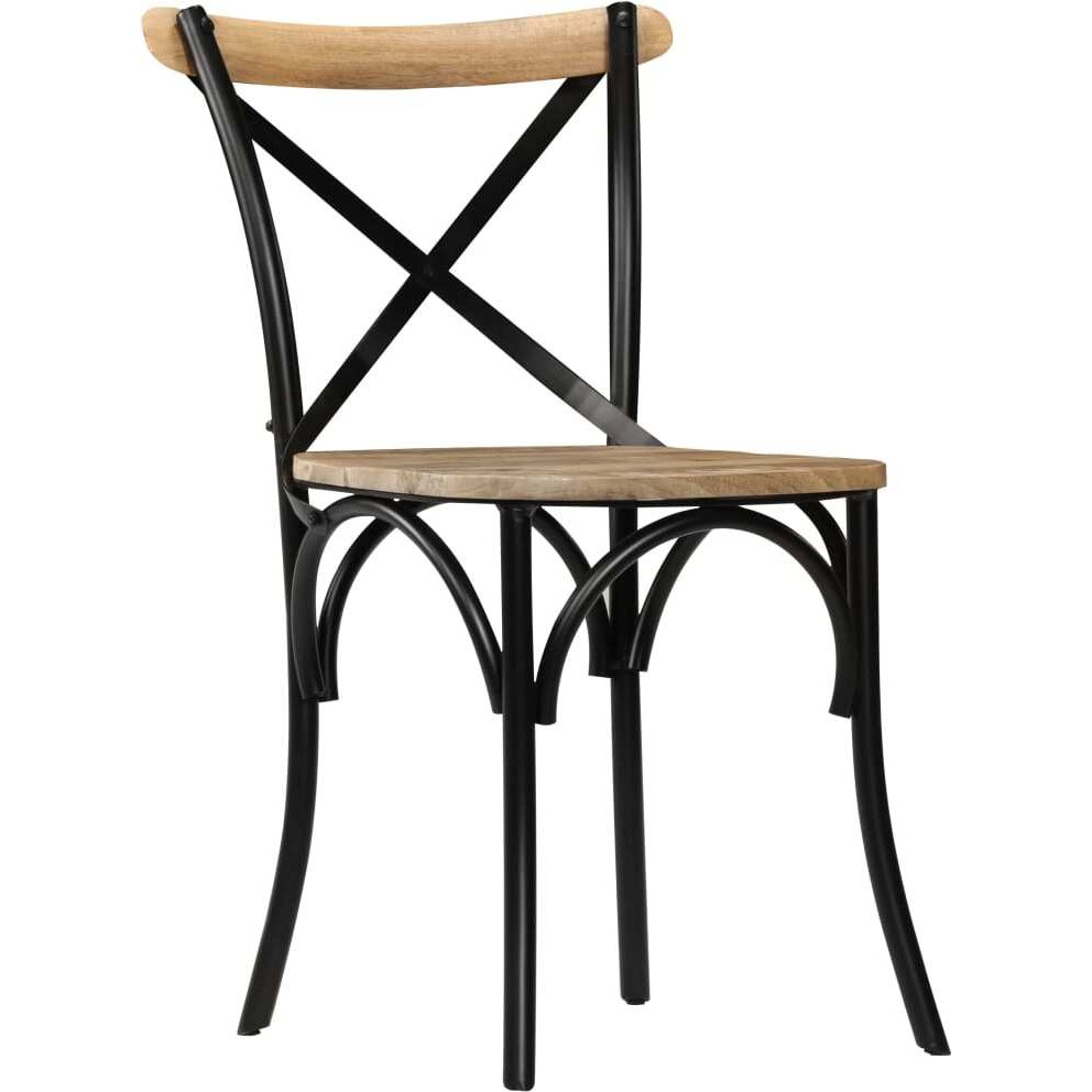 Vidaxl Cross Chairs 2 Pcs Black Solid Mango Wood