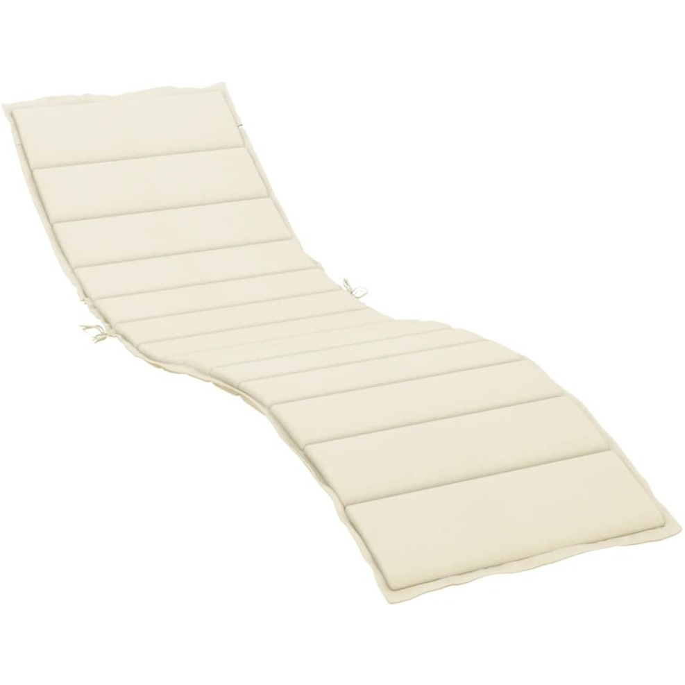 Vidaxl Sun Lounger Cushion Cream 78.7"&quotX23.6"&quotX1.2"" Fabric