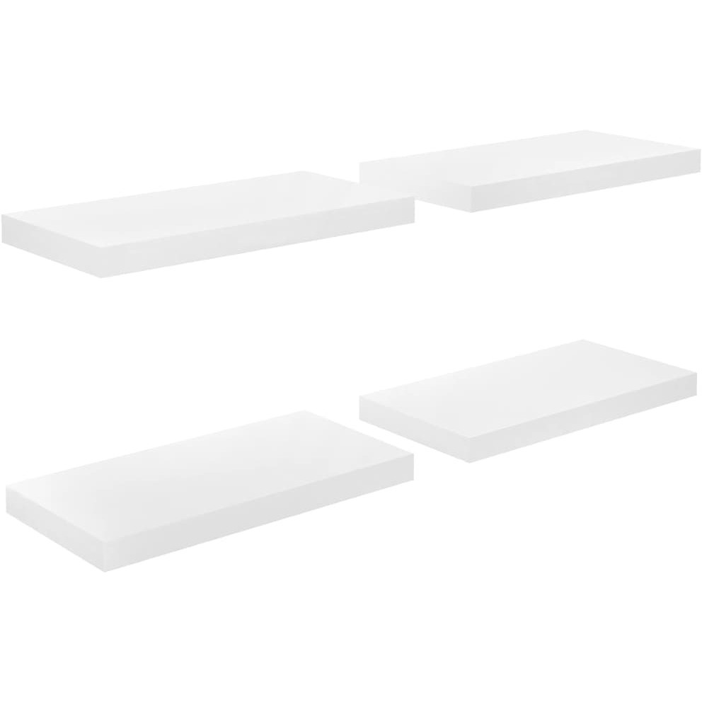 Vidaxl Floating Wall Shelves 4 Pcs High Gloss White 19.7"&quotX9.1"&quotX1.5"" Mdf