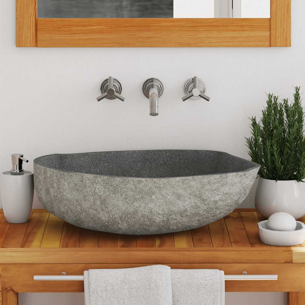 Vidaxl Basin River Stone Oval 17.7""-20.9""