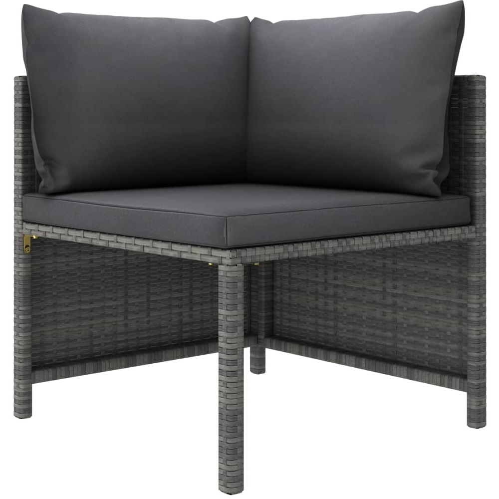Vidaxl 4 Piece Patio Lounge Set With Cushions Poly Rattan Gray