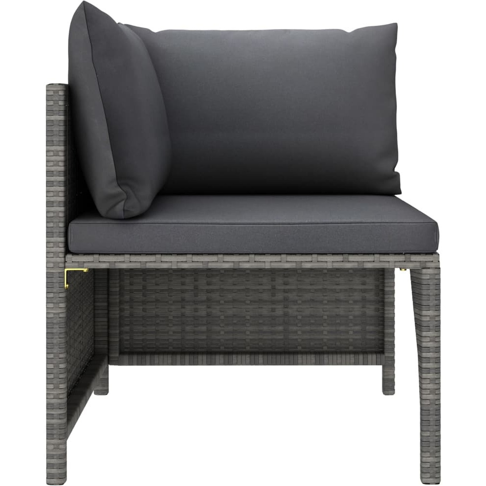 Vidaxl 4 Piece Patio Lounge Set With Cushions Poly Rattan Gray