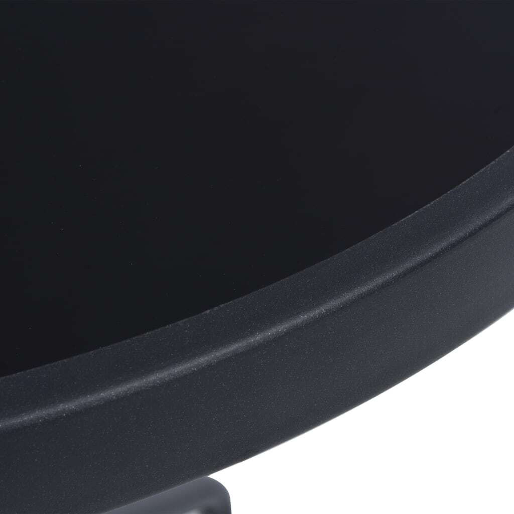 Vidaxl Patio Table Black 23.6"" Steel And Glass