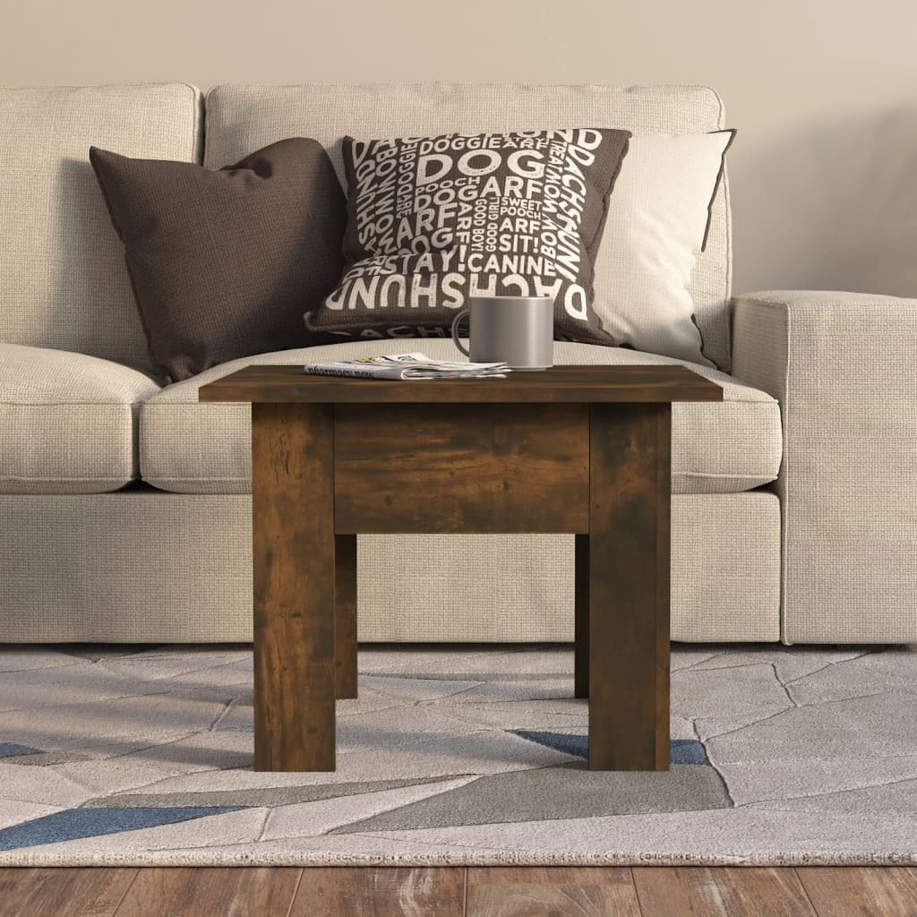 Vidaxl Coffee Table Smoked Oak 21.7"&quotX21.7"&quotX16.5"" Engineered Wood