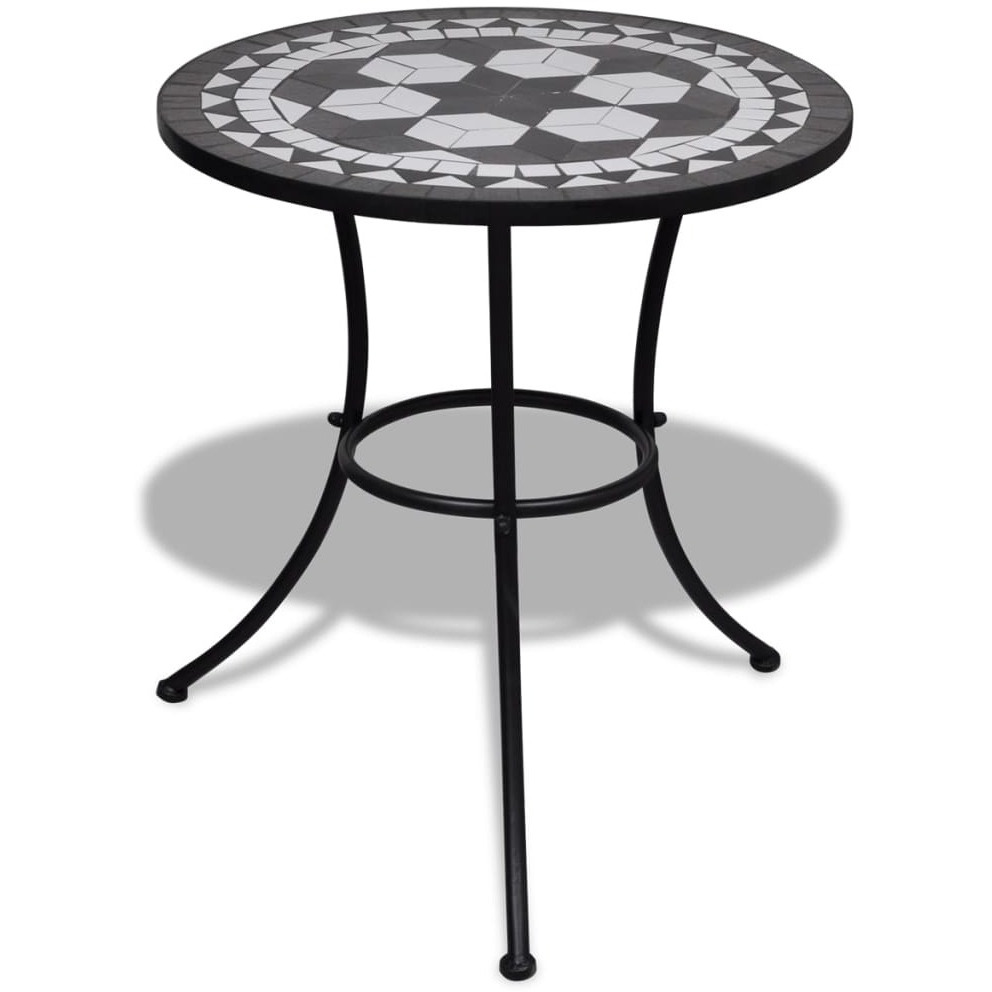 Vidaxl Bistro Table Black And White 23.6"" Mosaic