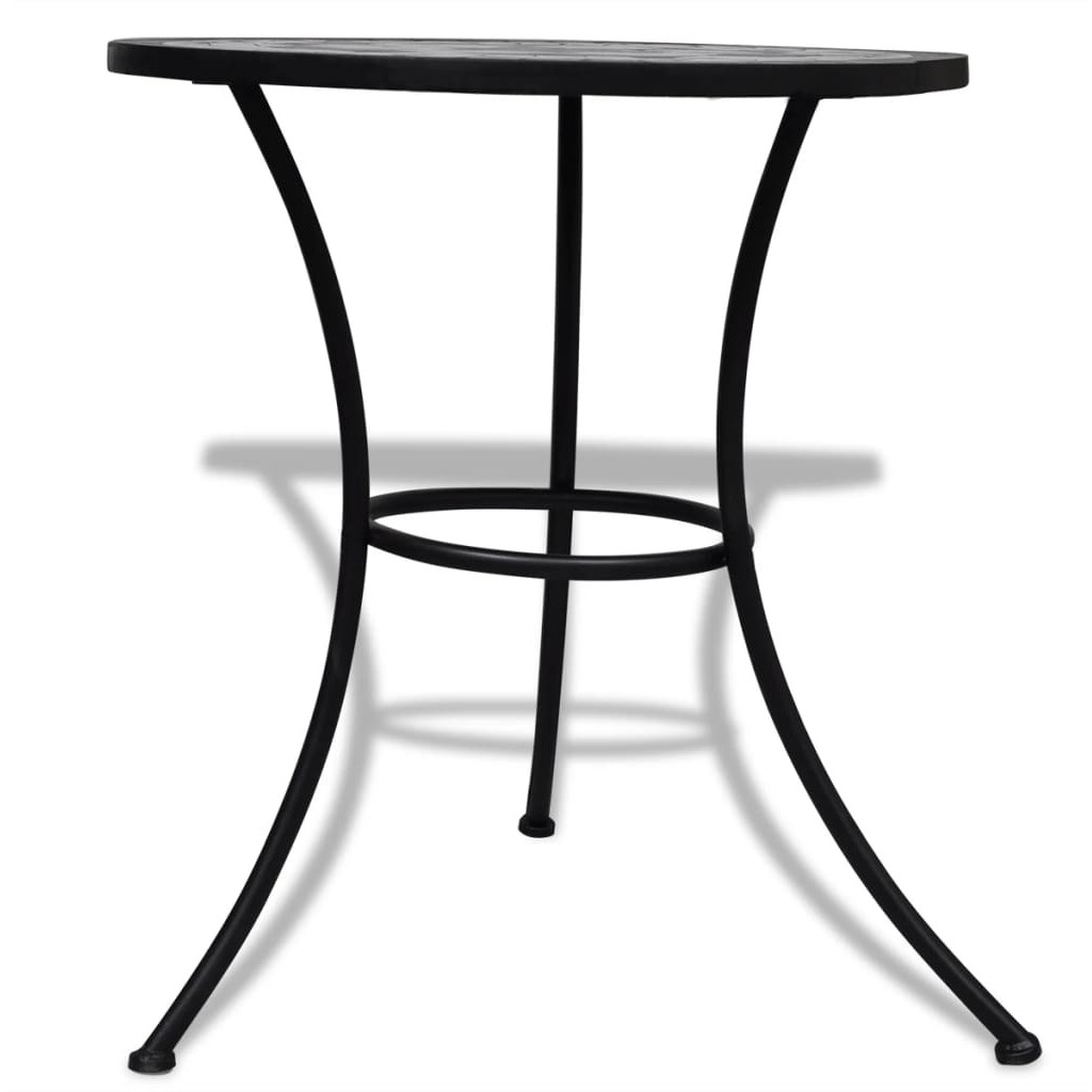 Vidaxl Bistro Table Black And White 23.6"" Mosaic
