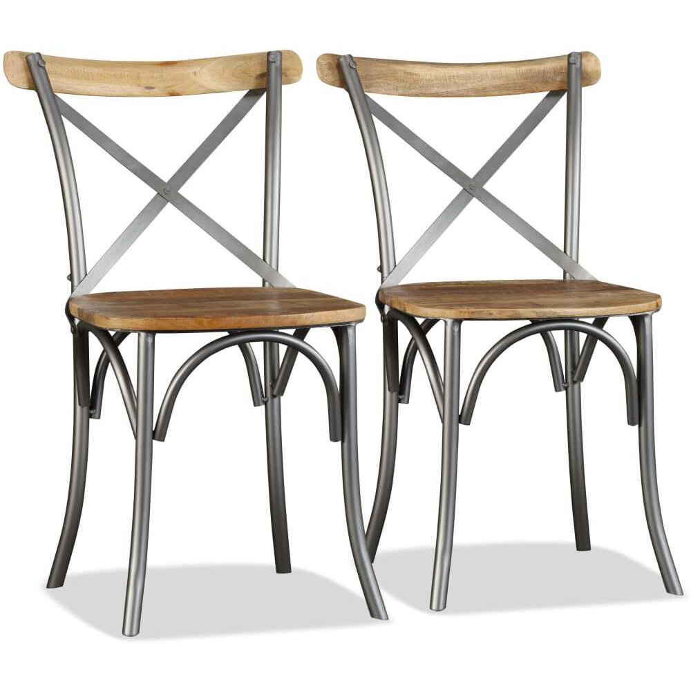 Vidaxl Dining Chairs 2 Pcs Solid Mango Wood