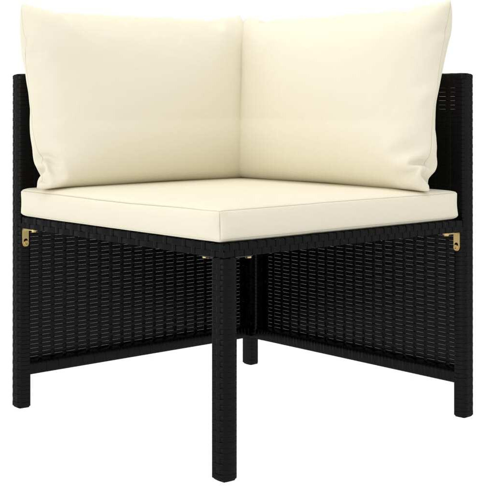 Vidaxl 5 Piece Patio Sofa Set With Cushions Black Poly Rattan