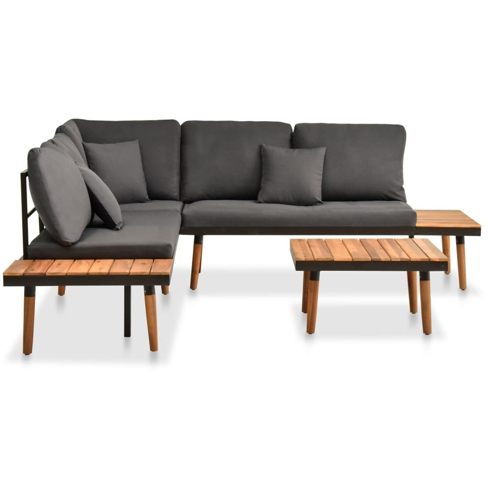Vidaxl 4 Piece Patio Lounge Set With Cushions Solid Acacia Wood