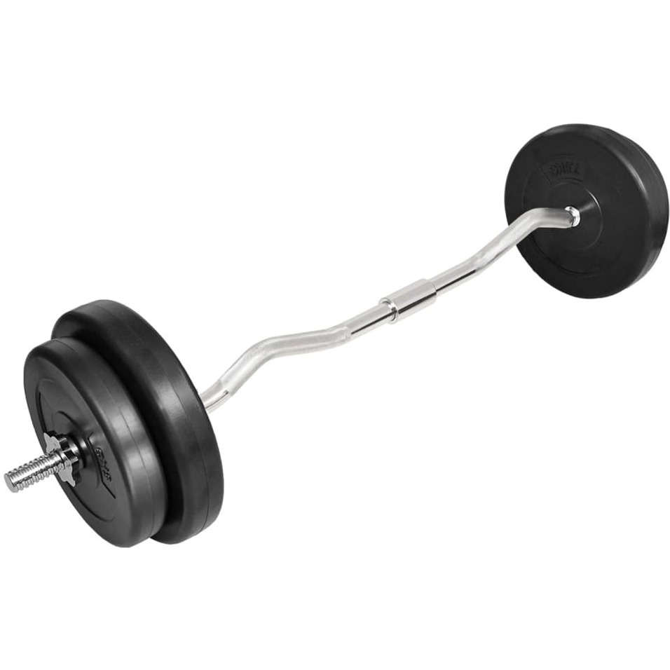 Vidaxl Curl Bar With Weights 66.1 Lb