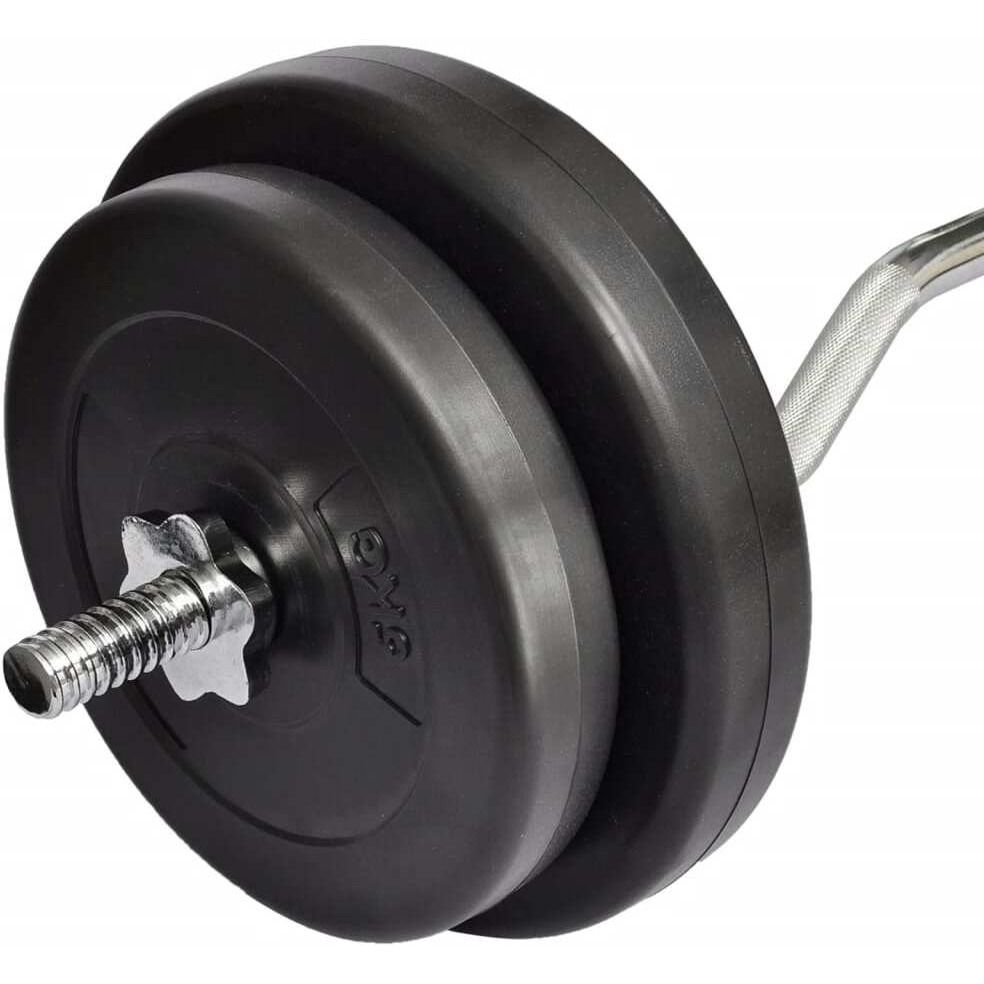 Vidaxl Curl Bar With Weights 66.1 Lb