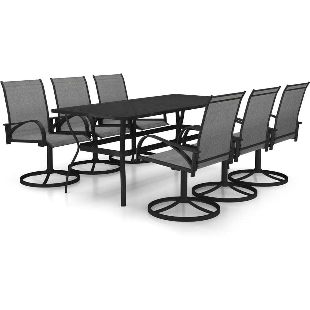 Vidaxl 7 Piece Patio Dining Set Textilene And Steel