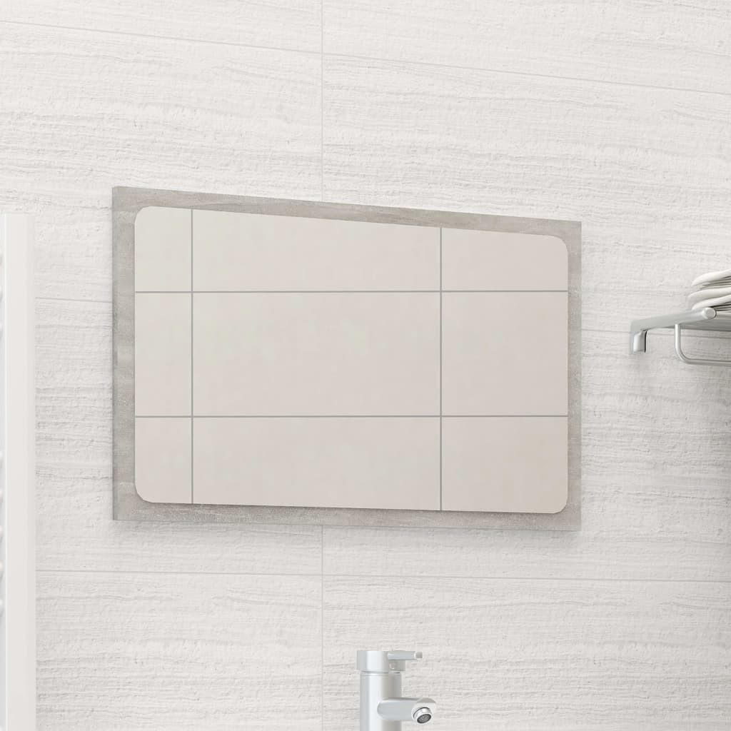 Vidaxl Bathroom Mirror Concrete Gray 23.6"&quotX0.6"&quotX14.6"" Engineered Wood