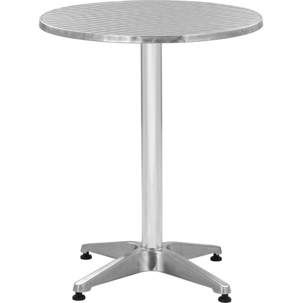 Vidaxl Patio Table Silver 23.6"&quotX27.6"" Aluminum