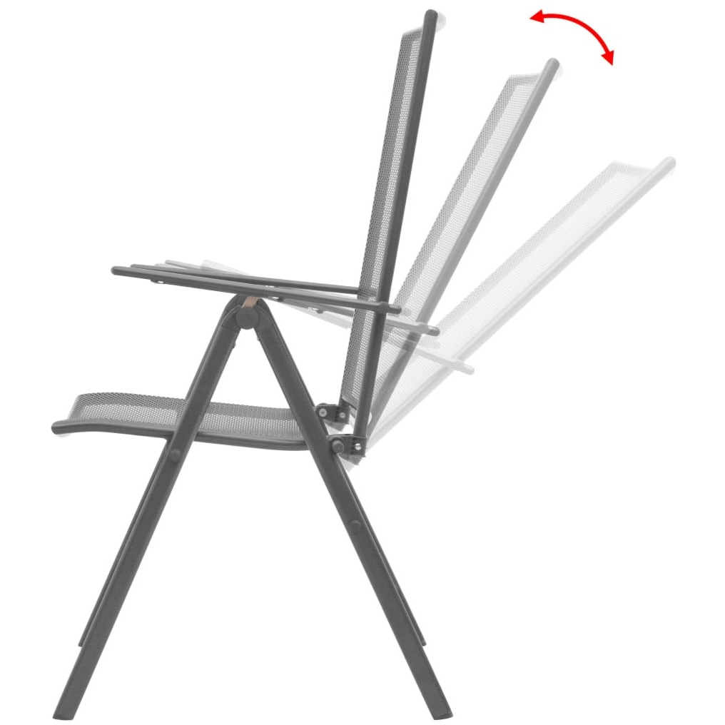 Vidaxl Stackable Patio Chairs 2 Pcs Steel Gray