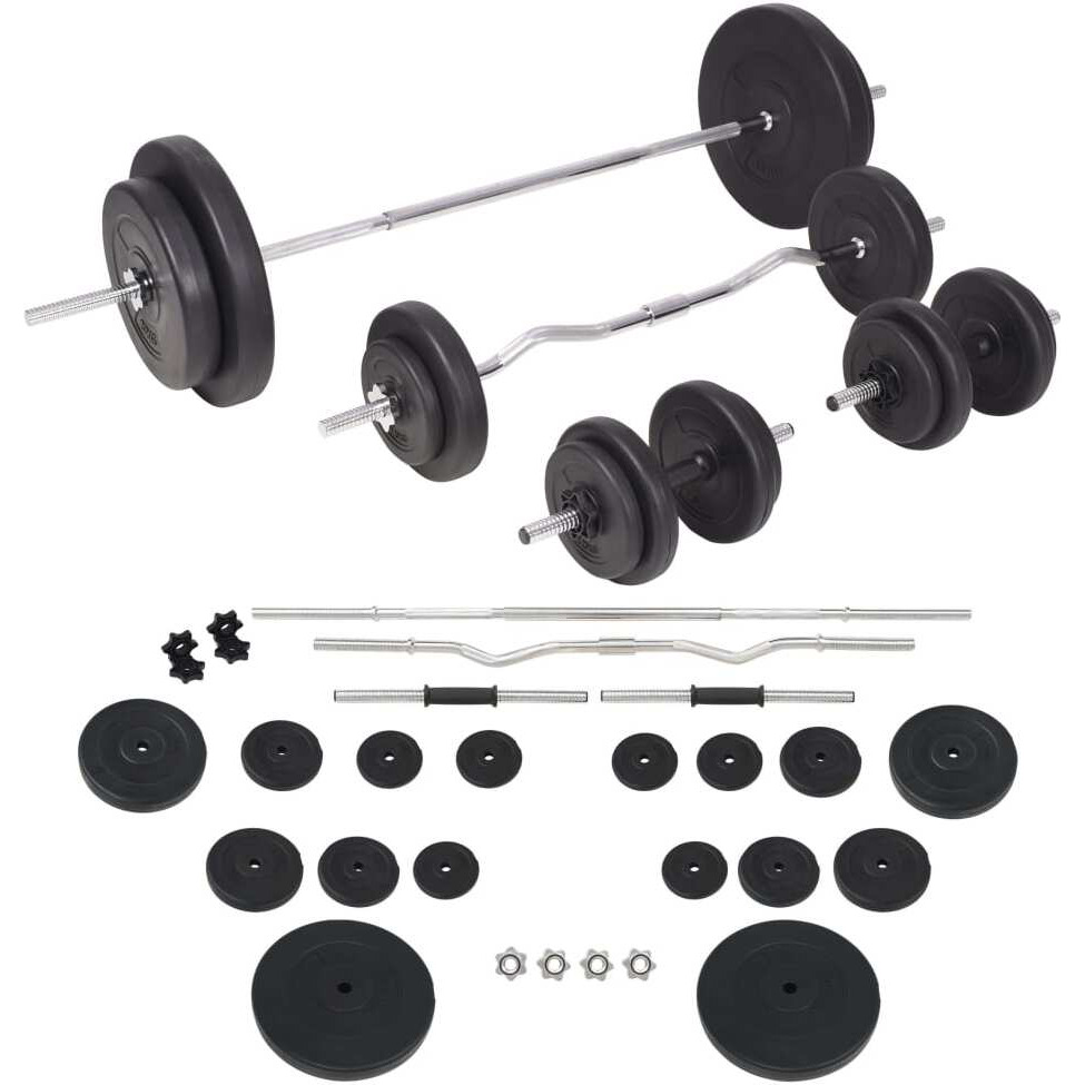 Vidaxl Barbell And Dumbbell Set 198.4 Lb
