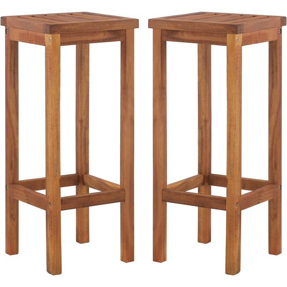 Vidaxl Bar Chairs 2 Pcs Solid Acacia Wood