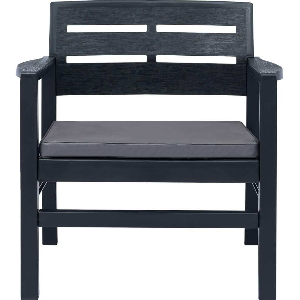 Vidaxl 3 Piece Patio Lounge Set Plastic Anthracite