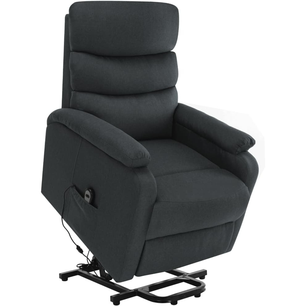 Vidaxl Power Lift Massage Recliner Dark Gray Fabric