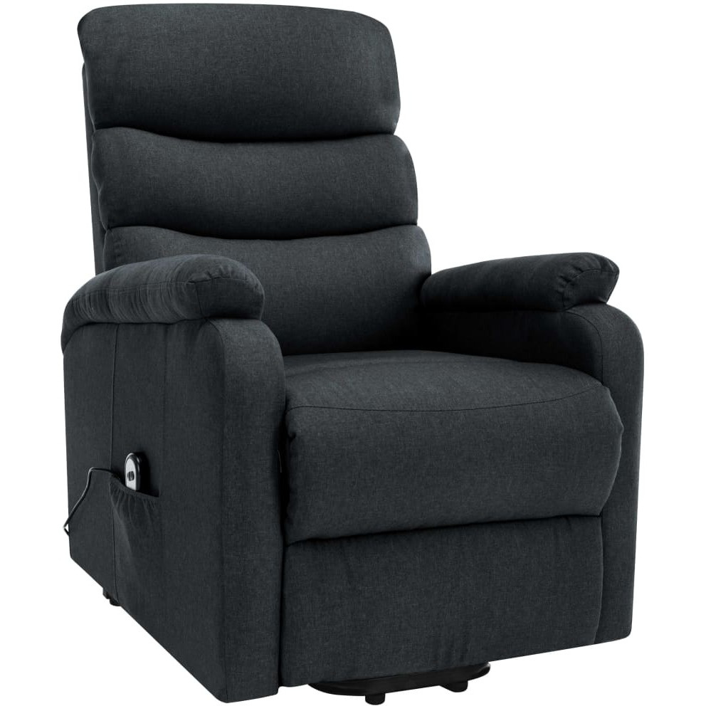 Vidaxl Power Lift Massage Recliner Dark Gray Fabric