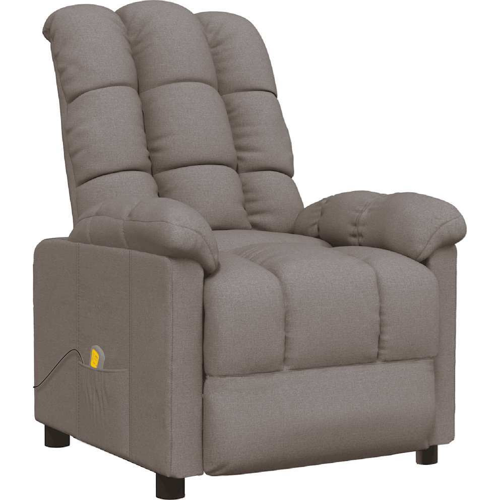 Vidaxl Massage Recliner Taupe Fabric