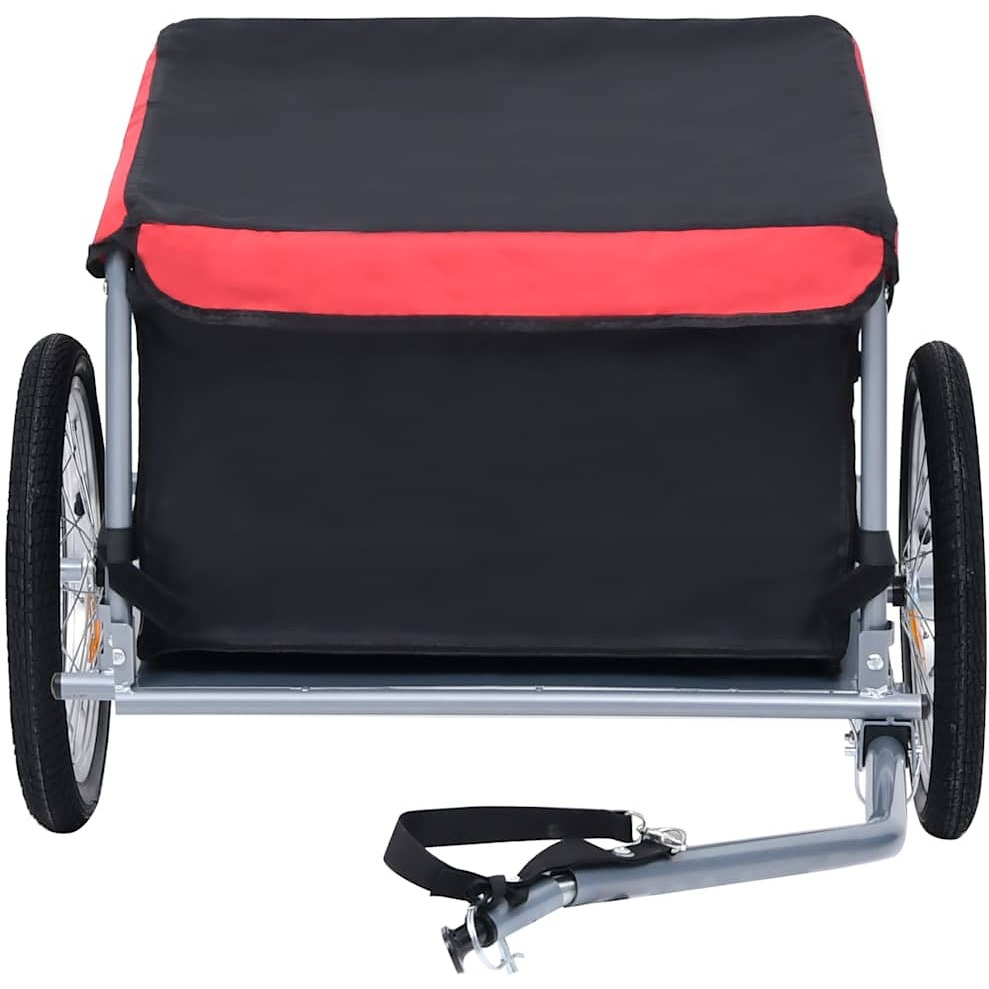 Vidaxl Bike Cargo Trailer Black And Red 143.3 Lb