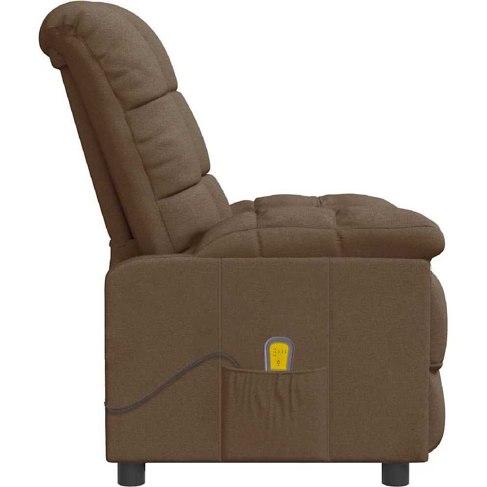 Vidaxl Massage Recliner Brown Fabric
