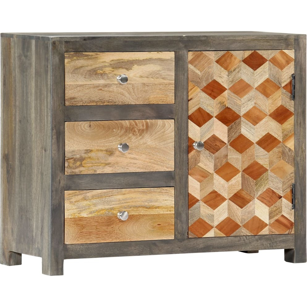 Vidaxl Side Cabinet Gray 29.5"&quotX11.8"&quotX23.6"" Solid Mango Wood