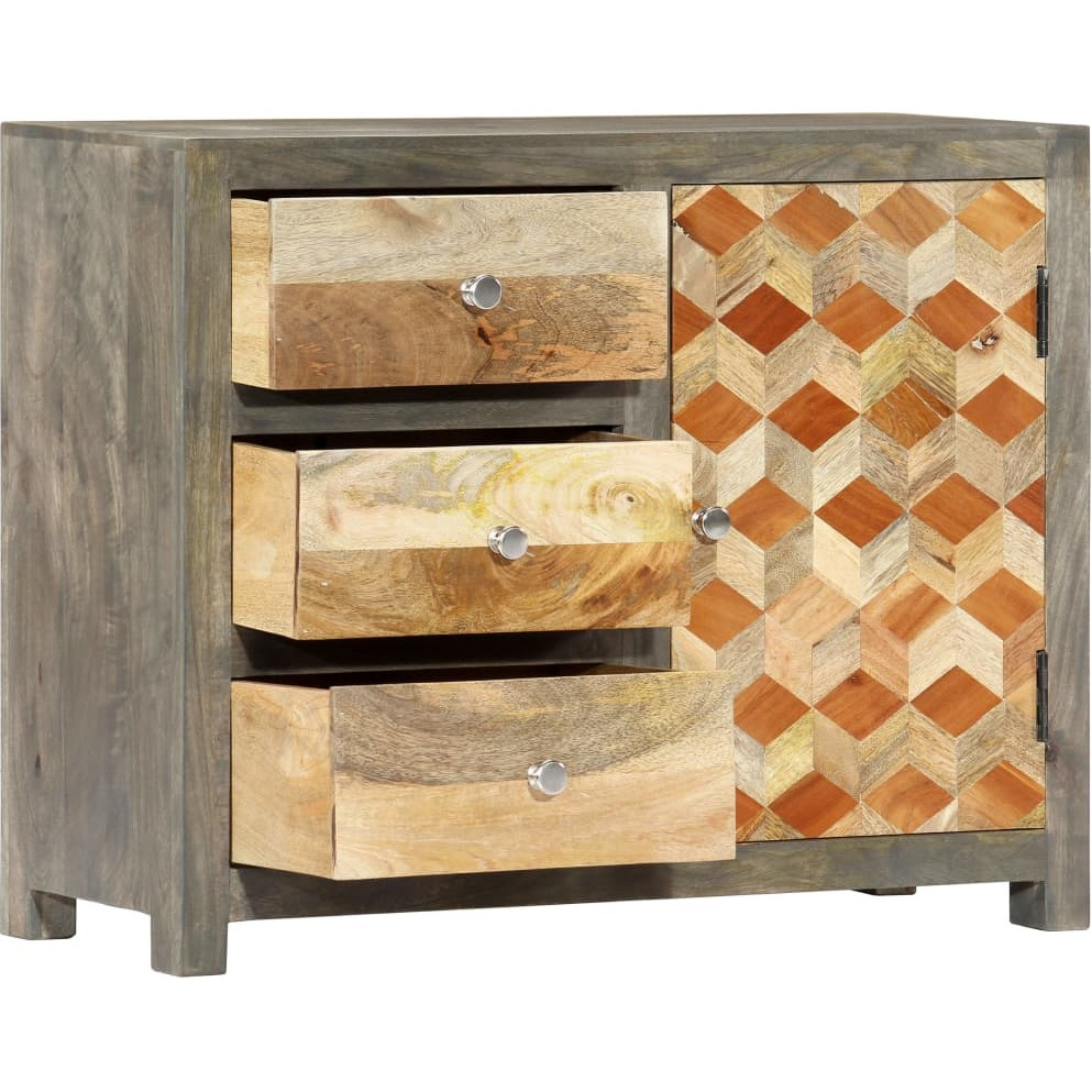Vidaxl Side Cabinet Gray 29.5"&quotX11.8"&quotX23.6"" Solid Mango Wood