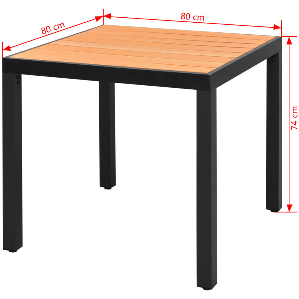 Vidaxl Patio Table Brown 31.5"&quotX31.5"&quotX29.1"" Aluminum And Wpc