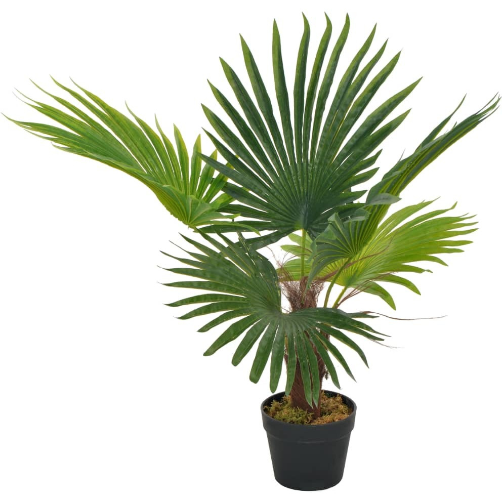 Vidaxl Artificial Plant Palm With Pot Green 27.6""