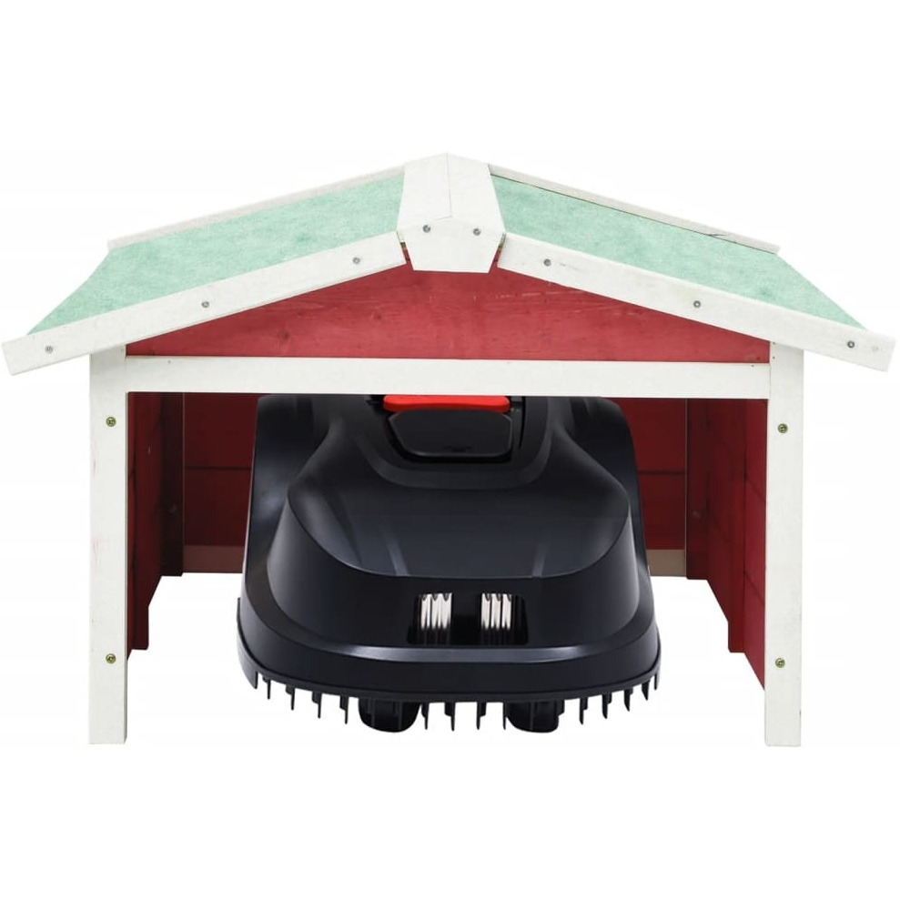 Vidaxl Robotic Lawn Mower Garage 28.3"&quotX34.3"&quotX19.7"" Red And White Firwood