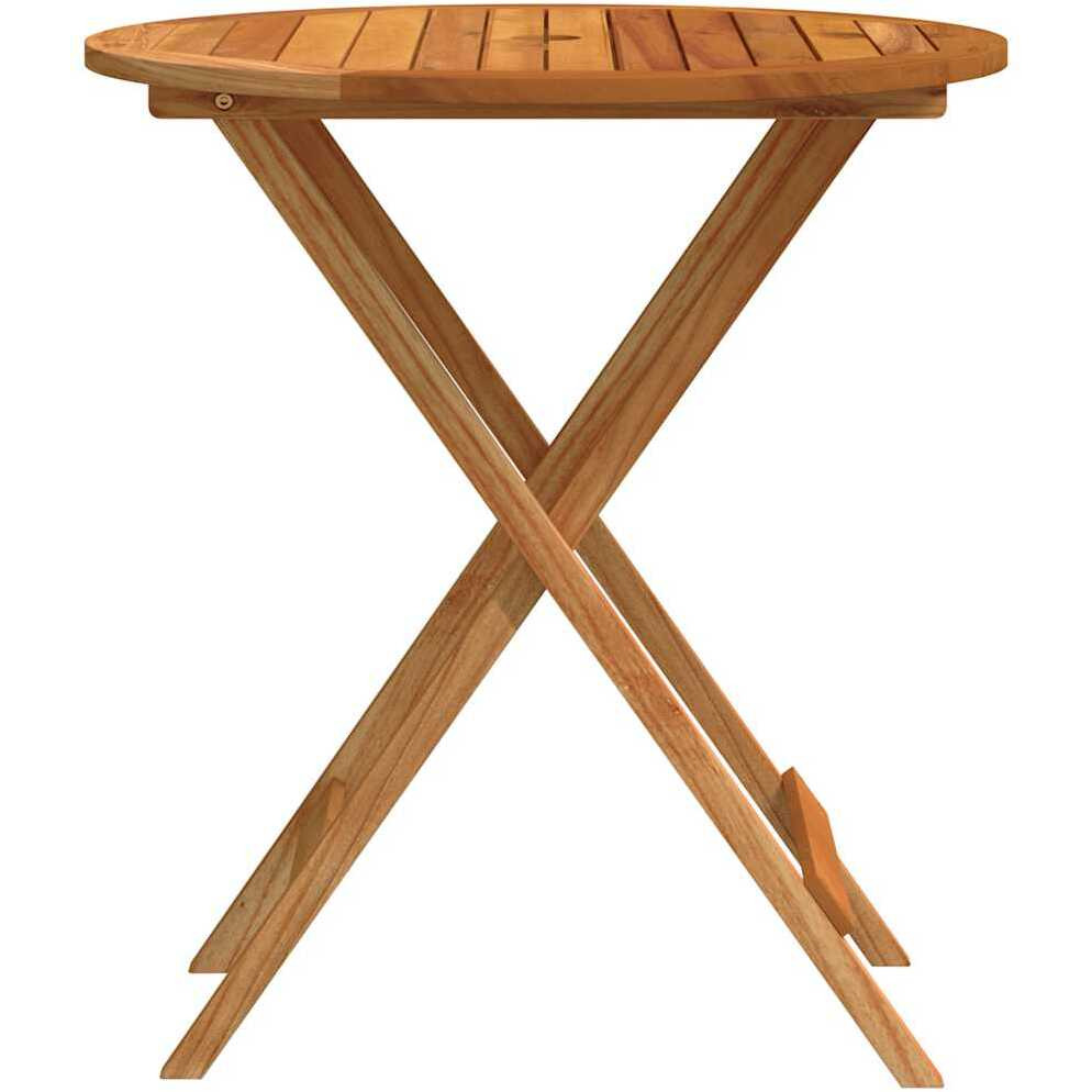 Vidaxl Folding Patio Table 23.6"&quotX29.5"" Solid Eucalyptus Wood
