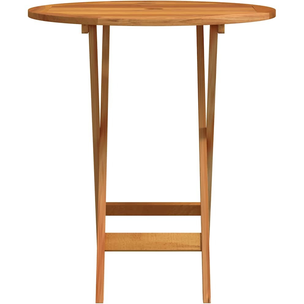 Vidaxl Folding Patio Table 23.6"&quotX29.5"" Solid Eucalyptus Wood