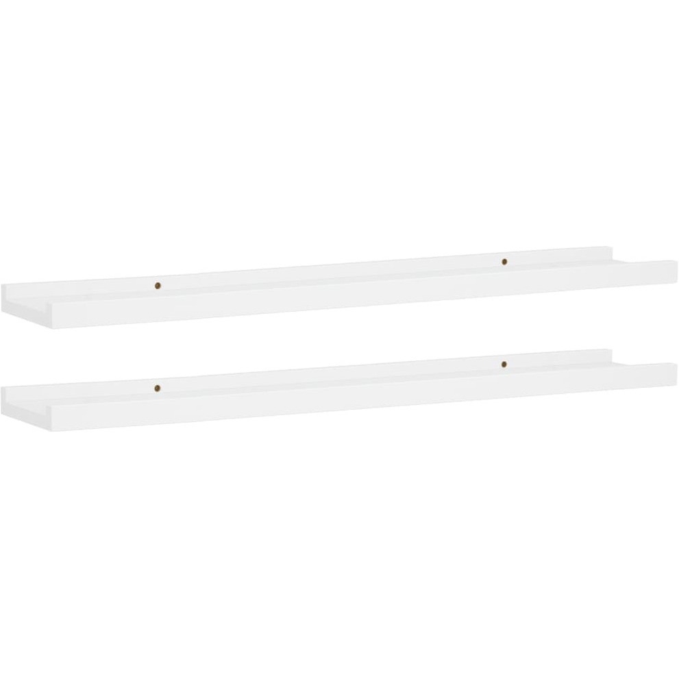 Vidaxl Picture Frame Ledge Shelves 2 Pcs White 31.5"&quotX3.5"&quotX1.2"" Mdf