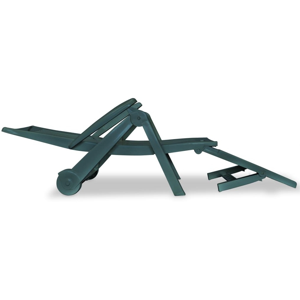Vidaxl Sun Lounger With Footrest Plastic Green